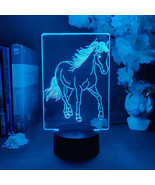 Beautiful Horse 3D Hologram Lamp Elegant Decoration for Office Desktop O... - $16.02 CAD+