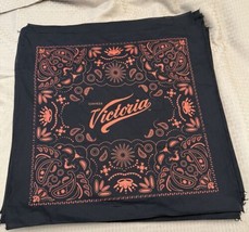 Victoria Cerveza Beer Black &amp; Red Paisley Pattern Patterned Bandana 21x2... - $111.65 MXN