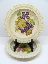 Royal Adams Ivory Titan Ware 8&quot; Plates Set Of 2  Fruit Design  - $19.00