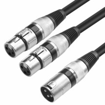 XLR Splitter Cable 3 Pin Dual XLR Female to Male XLR Patch Y Cable Balanced Micr - £22.77 GBP