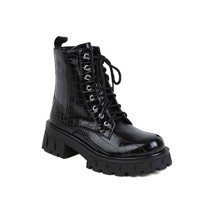 Skin Leather Martins Goth Boots for Women Winter Green Yellow Platform Martens A - £78.19 GBP