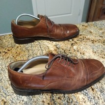 Johnston &amp; Murphy J Murphy 10M Brown Leather Cap Toe Derby Oxford Shoe #... - $48.51