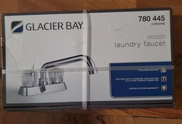 Glacier Bay Aragon 4 in. Centerset 2-Handle Laundry Faucet in Chrome NIB Sealed - £36.39 GBP