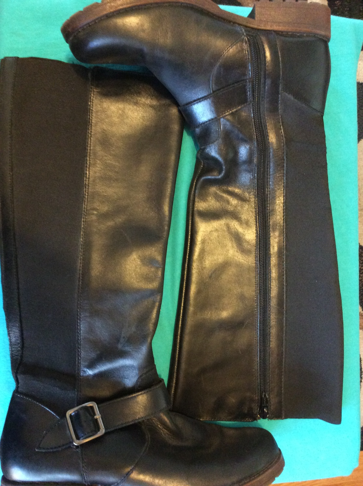 KENNETH COLE BLACK LEATHER Women&#39;s BOOTS - SIZE 7 US - KNEE HIGH - Free ... - $32.39