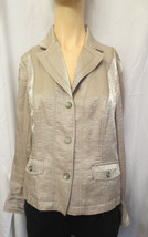 Tribal Lame&#39; tan beige Sportwear Business Jacket Coat Blazer Blouse sz 10 - £19.71 GBP