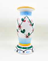 Bella Casa by Ganz Ceramic Candle Holder Pastel Floral Detail Single - $13.99