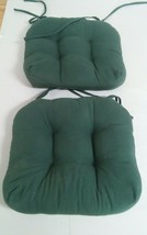 Lot of 3 Mainstays Home Green Chair Cushions Tie Back Pillows - £15.89 GBP
