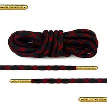 Luxury Rope Black Red Shoelaces with Gold Metal Tips by Loop King Laces - £12.64 GBP+