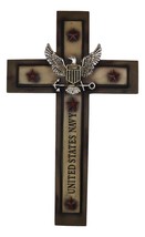 Large Patriotic United States Navy Eagle and Anchor Emblem Wall Cross Pl... - £29.88 GBP