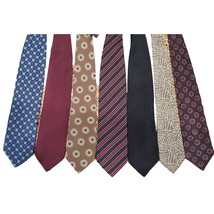7 Giorgio Armani Cravatte Silk Tie Vintage Necktie Italy Men Geometric Striped - £47.30 GBP