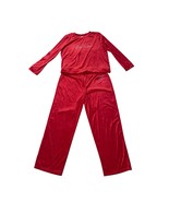 Juicy Couture Red Rhinestone Velour Y2K Holiday 2 Piece Pajama Lounge Se... - $51.71