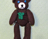 15&quot; JOINTED TEDDY BEAR HANDMADE Button Eyes Plush STUFFED ANIMAL CROCHET... - $26.10