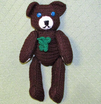15&quot; Jointed Teddy Bear Handmade Button Eyes Plush Stuffed Animal Crochet Toy - £20.53 GBP