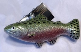 Robert Stanley Christmas Ornament Glass Rainbow Trout Fish - $15.79