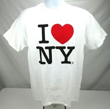 I Love New York T-Shirt Mens Sz M Casual Tee Cotton White Short Sleeve Apparel - £13.42 GBP