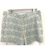 Loft Shorts 4&quot; Stretch Lace Teal Casual Lined with Pockets Size 10 - $29.49 CAD