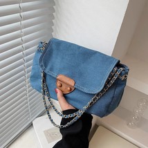 Elegant Flap Denim Women Messenger Bags Soft Single Strap Crossbody Bags Female  - £88.57 GBP