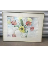 Vera Gilbert Original Signed Watercolor Painting Still Life of Tulips Fr... - £77.44 GBP