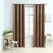 vidaXL Velvet Blackout Curtains Beige, 2-Piece, 54x84 Inches, Thermal - $1,527.69 MXN