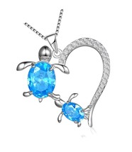 s925 Sterling Silver Sea Turtle Necklace for Women, - $95.33