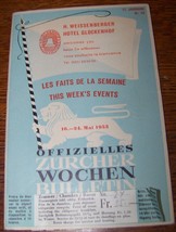 1953 VINTAGE HOTEL GLOCKENHOF ZURICH SWITZERLAND ADVERTISING BROCHURE MO... - £7.77 GBP