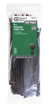 Commercial Electric 8” Cable Ties, Black, Pack of 100, UL Type 21S - $17.95