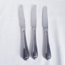 Lenox Bead Stainless Dinner Knives 3pc Flatware 18/10 Beaded Glossy Plume Tip - £9.15 GBP