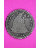 1891 P Seated Liberty Silver Quarter Guaranteed Authentic &amp; Genuine Coin... - $32.81 CAD