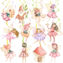 Fairy Party Hanging Swirls Fairy Birthday Party Decorations Fairies Hanging Deco - $25.99