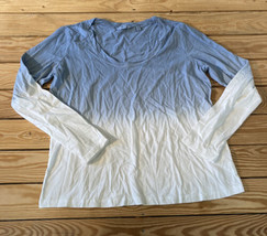Candace Cameron Bure NWOT Women’s Long Sleeve Ocean dipped Shirt size M Blue BQ - £11.61 GBP