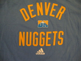 NBA Denver Nuggets National Basketball Adidas Long Sleeve Youth Blue T Shirt L - £11.16 GBP