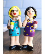 Ceramic Gossiping Phoney Friends Wine And Whine Party Salt Pepper Shaker... - $24.95 CAD