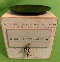 Happy Holidays Charm Candle Block from The Hearthside Collection - £12.09 GBP