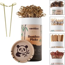 Bamboo Knotted ToothPicks Cocktail Picks Fruit  Skewers 6&quot; Beige 100 pcs NEW - £13.85 GBP