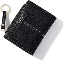 Shun Kang Tiny Purse Small Purse Vintage Slim Wallet Women Keychain Purse Black - £9.79 GBP