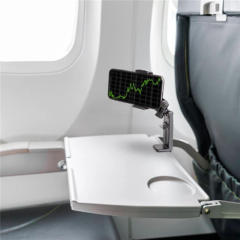Play Airplane Phone Holder Portable Travel Stand Desk Flight FolAle Adjustable R - £23.18 GBP