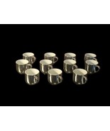 Set of 11 Crate &amp; Barrel Silver Metallic 4oz Espresso Cappuccino Mugs - £31.71 GBP