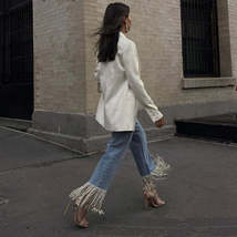 Women&#39;s Fringed Cuff Jeans with Diamonds - $143.80