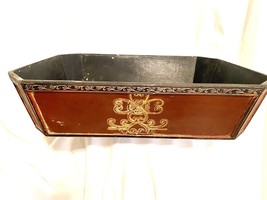 Vintage Ornate Large Wooden Tray about 20x14x6 Inch Embellished Gold Accent - £15.81 GBP