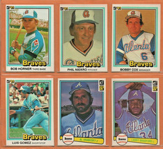 1981-1986 Donruss Atlanta Braves Team Lot 18 Bob Horner Phil Niekro Bobby Cox - £2.93 GBP