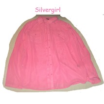 100% Polyester GEORGE SZ Large Pink Sheer Blouse - $20.00
