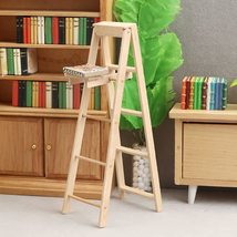 AirAds Dollhouse 1:12 Scale Dollhouse Miniatures Wooden Ladder Library Study Roo - £6.10 GBP
