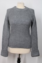 JW Anderson x Uniqlo M Gray Chunky Cuffed Rib-Knit Crew Neck Raglan Sweater - £34.22 GBP