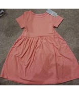 Cat &amp; Jack Toddler Girl Fit &amp; Flare Short Sleeve Dress Neon Peach Size 5... - $94.24 MXN
