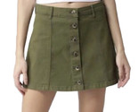 Armée Vert Bouton Bas Avant Jeans Mini Jupe Taille 31 / Taille L - $14.74