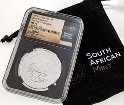 2019 South Africa Silver Krugerrand NGC MS70 1st Day Tumi Tsehlo Signed - £98.55 GBP