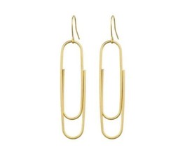Paper Clip  Earrings Gold Minimalist Fashion Jewelry Gift - $10.51 CAD