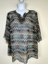 NWT Maggie Barnes For Catherines Blouse Womens Plus Size 3XWP Sheer Zig-Zag - £21.57 GBP