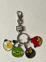 Silvertone &amp; Enamel ANGRY BIRDS Key Chain Backpack Decoration – 5.25 x 1... - £11.69 GBP