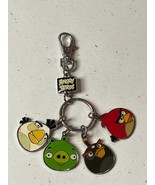 Silvertone &amp; Enamel ANGRY BIRDS Key Chain Backpack Decoration – 5.25 x 1... - £11.88 GBP